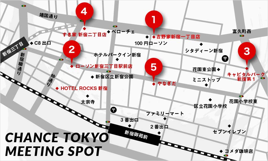 CHANCE東京店の地図画像