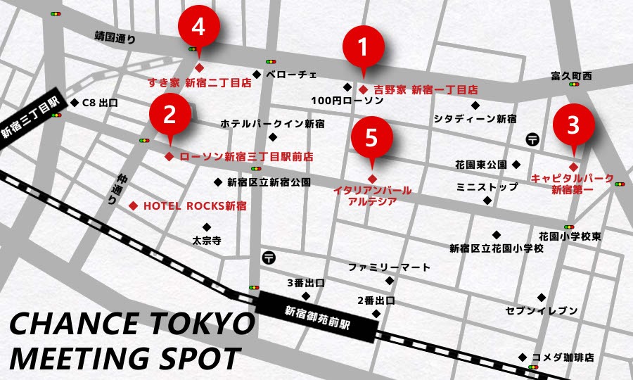 CHANCE東京店の地図画像